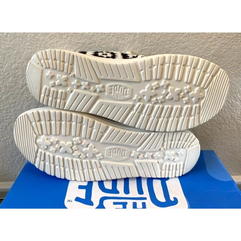 Hey Dude Wendy Cottage Crochet Black White Slip On Shoes Sneakers - Women’s 7 - Picture 7 of 8